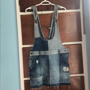 Free people jean skirt overalls